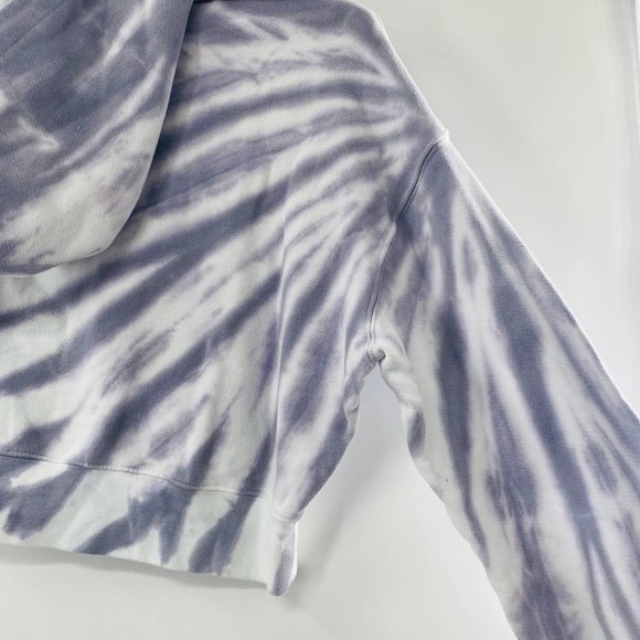 Good American Cropped & Cool Tie Dye Hoodie Lilac White Size 5 XXL NWT Cozy - Picture 11 of 11